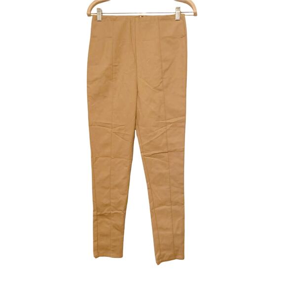 Tiger Mist Beige Cream Cant Keep Up Pants Matte High Rise Skinny Size Large - Picture 3 of 10